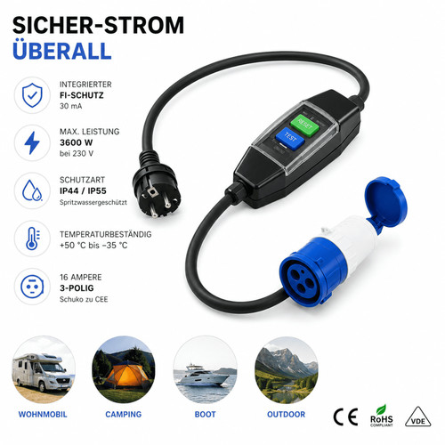 Adapterkabel 150cm cee kabel - cee,